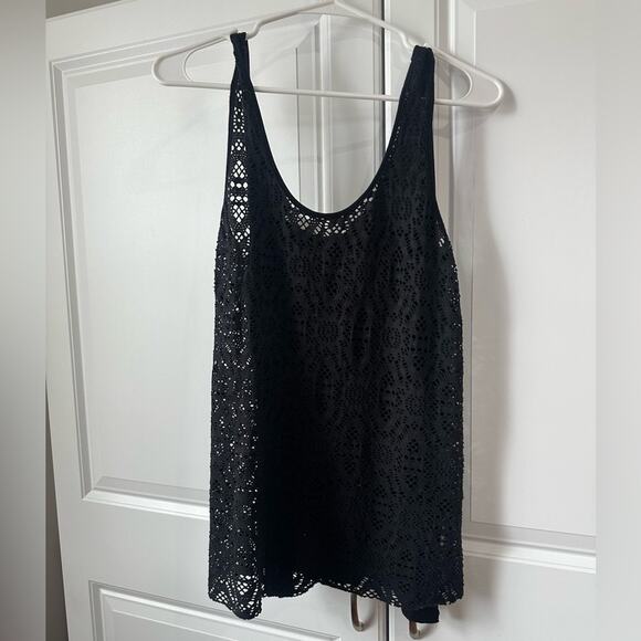 Lola and Sophie Size Small Swim Coverup, Embroidered, Sheer Front, Solid Back - Picture 3 of 8